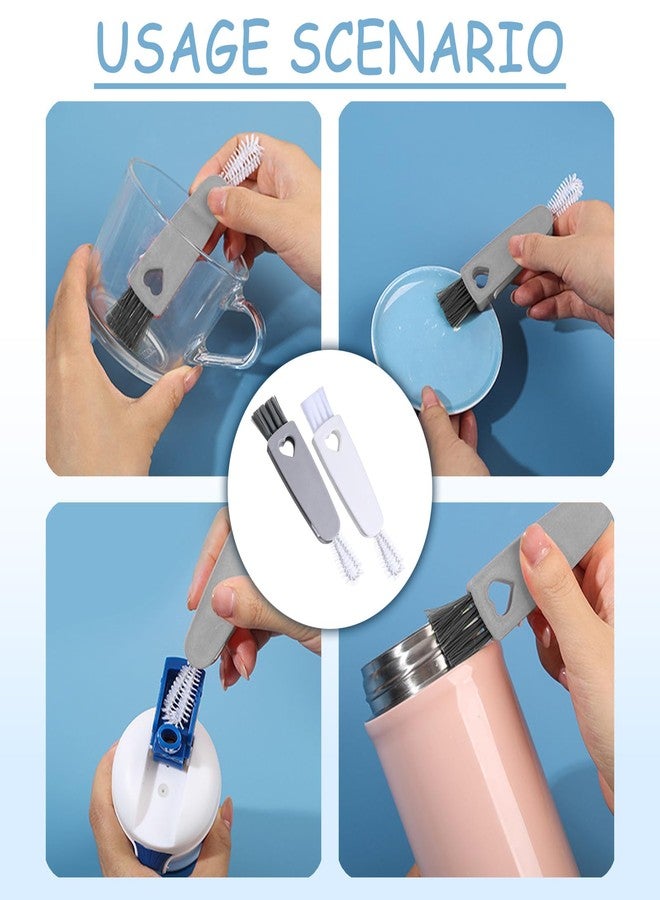 LINYUEARUI 8 Piece 3-in-1 Cup lid Brush, Rice Cup lid Rubber Ring concave Cleaning Brush, Baby Bottle Nipple Cleaning, Insulated Cup lid Cleaning Brush, Suitable for Cleaning Gaps Between Bottle Seams - Image 3